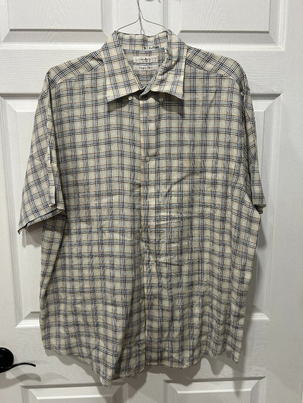 Turnbury  European Fabric Men's 100% Linen Shirt Short Sleeve Size XL